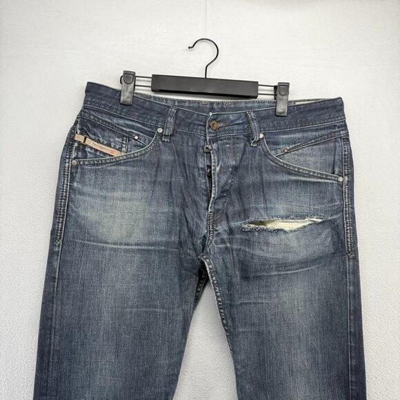 Diesel jeans men's 32x34 Fit 34x33 Blue Belther Regular Slim Tapered Vintage y2k - Picture 2 of 14